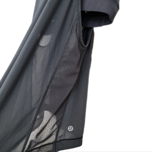 Lululemon Grey Built-in Bra Mesh Tank Top - Picture 4 of 8